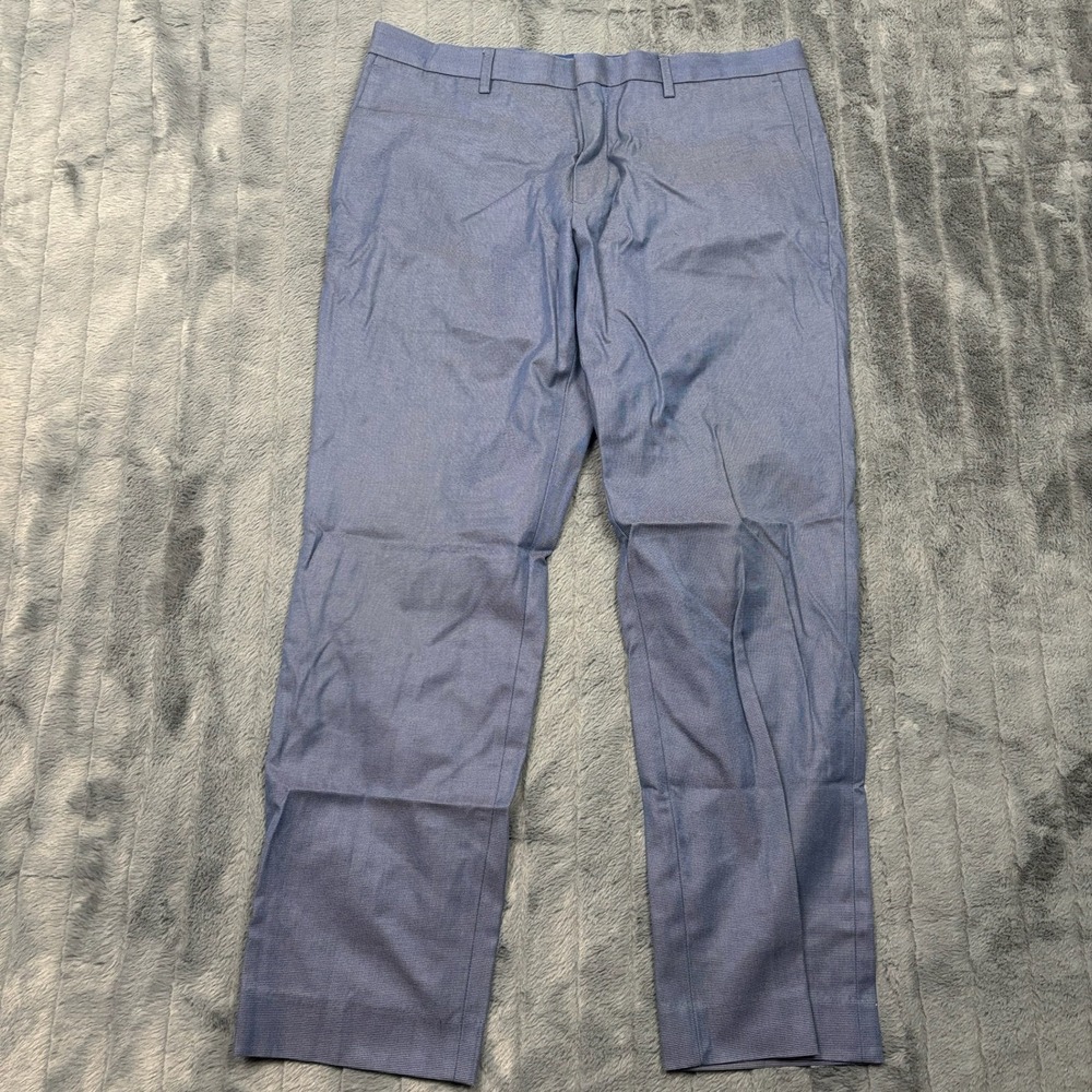 Banana Republic Mens Blue Non-Iron Slim Fit Chino Pants 33x30 Micro Texture